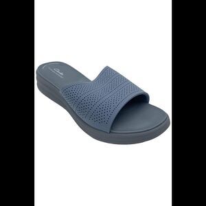 CLOUDSTEPPERS by Clarks Women's Drift Twist Casual Slides Blue - Wide